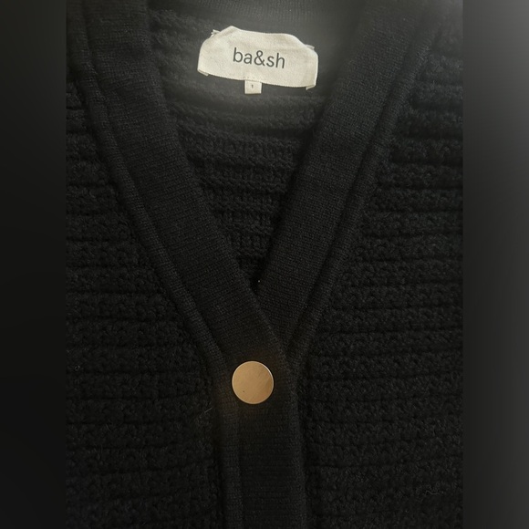 NEW Ba&Sh Bash Aude Wool Blend Cardigan in Black | size 1 / S - Picture 5 of 10